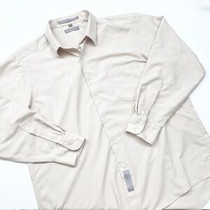 Geoffrey Beene cream long sleeve button down shirt